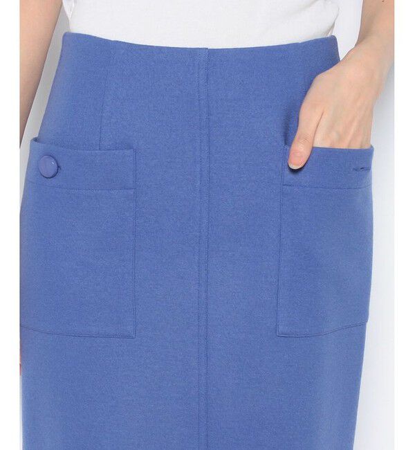 allureville「カラーメルトン釦付きタイトスカート」|スカート|