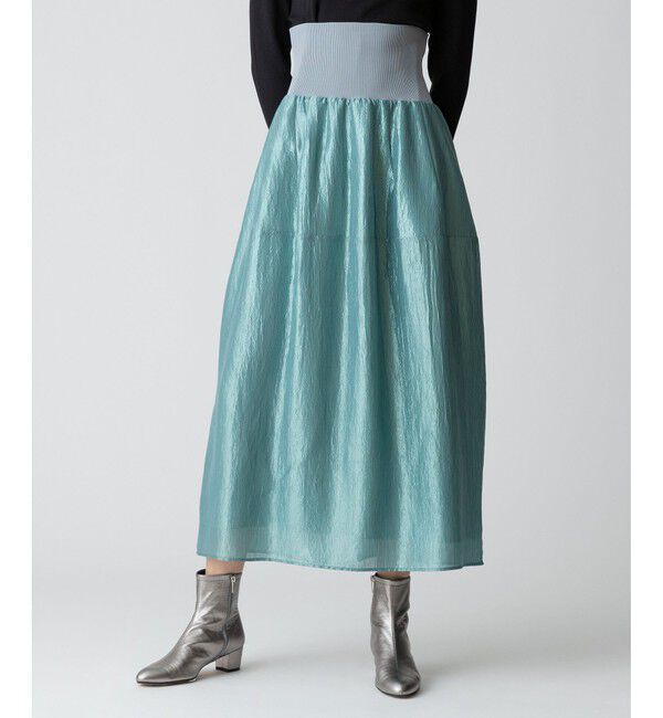 allureville「ブライトカールマイヤー2WAYスカート」|スカート|グリーン