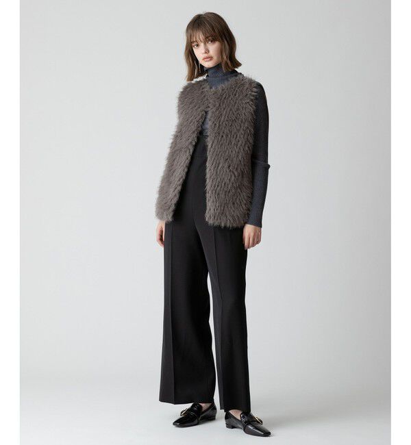 allureville「ジャガードフェイクファーコンビニットジレ」|ベスト・ジレ|