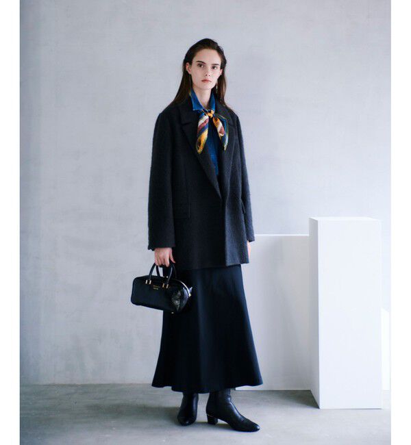 allureville「ソフトサテンバックフリルナロースカート」|スカート|