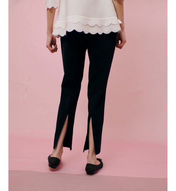 LOULOU WILLOUGHBY「【LOULOU WILLOUGHBY】ダブルクロスバックスリットパンツ」|チノ|