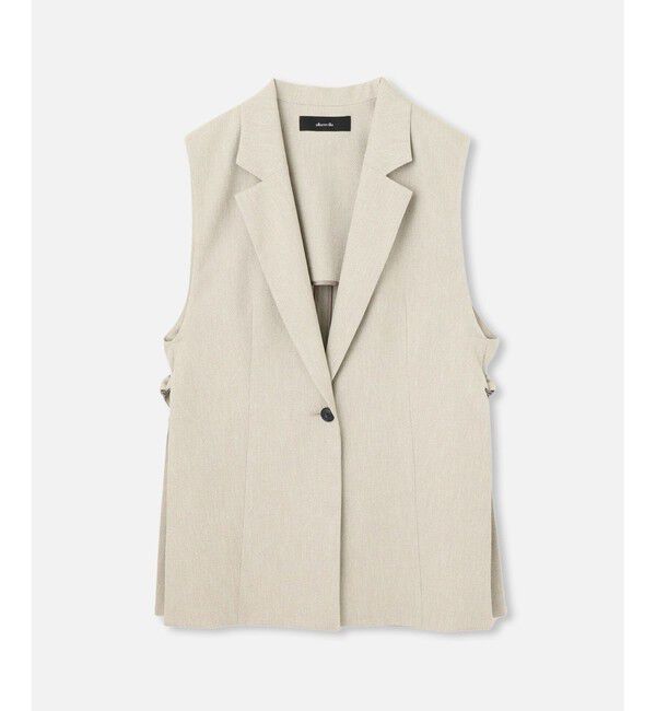 allureville「麻調カルゼサイドオープンジレ」|ベスト・ジレ|ベージュ