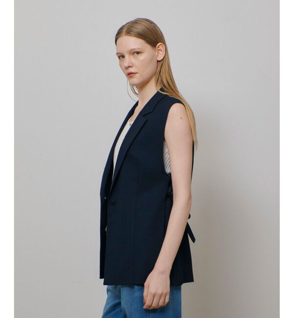 allureville「麻調カルゼサイドオープンジレ」|ベスト・ジレ|