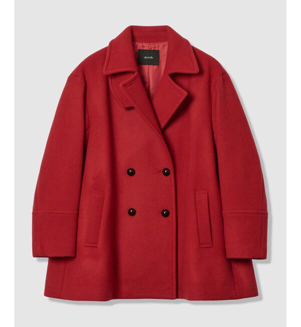 allureville「パイルメルトンデザインＰコート」|ピーコート|