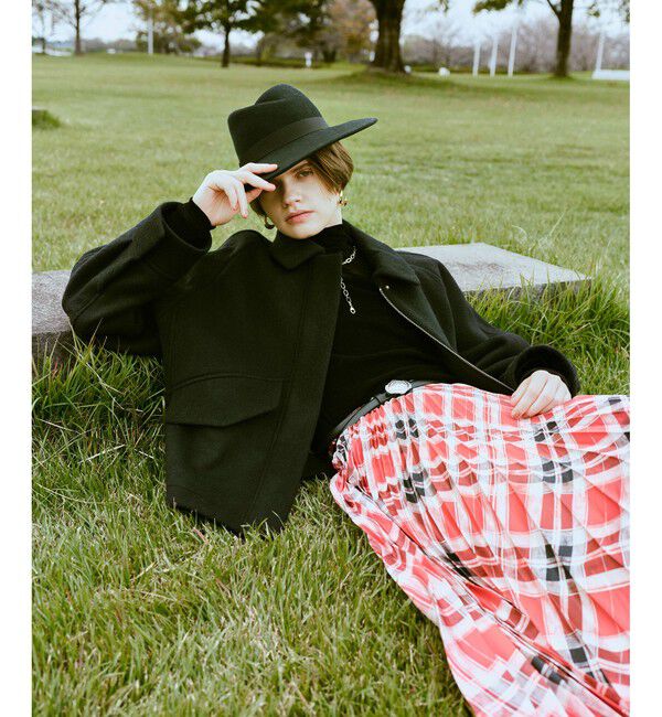 allureville「ウールモッサステンカラーブルゾン」|ブルゾン・スタジャン|ブラック