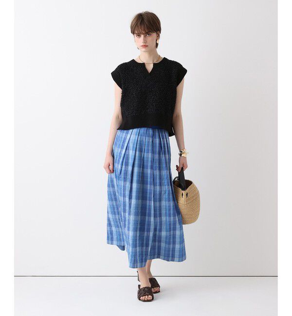 allureville「オンブレーチェックタックスカート」|スカート|