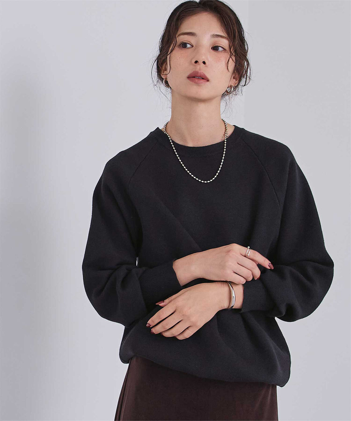 ur's「スウェットライクニット」|ニット・セーター|ブラック