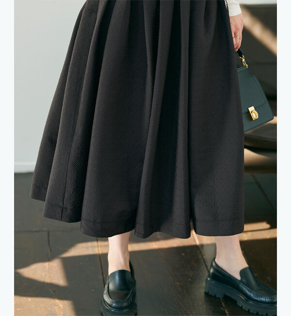 ur's「【yukiさんコラボアイテム】ふくれジャガードハイウエストタックフレアスカート」|スカート|