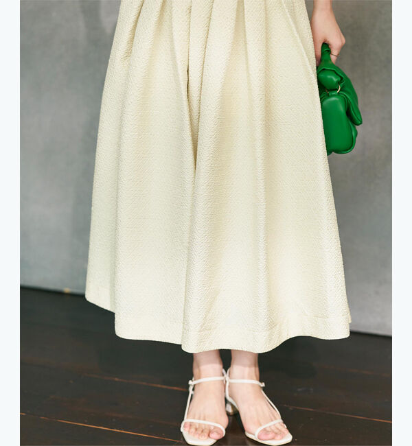 ur's「【yukiさんコラボアイテム】ふくれジャガードハイウエストタックフレアスカート」|スカート|