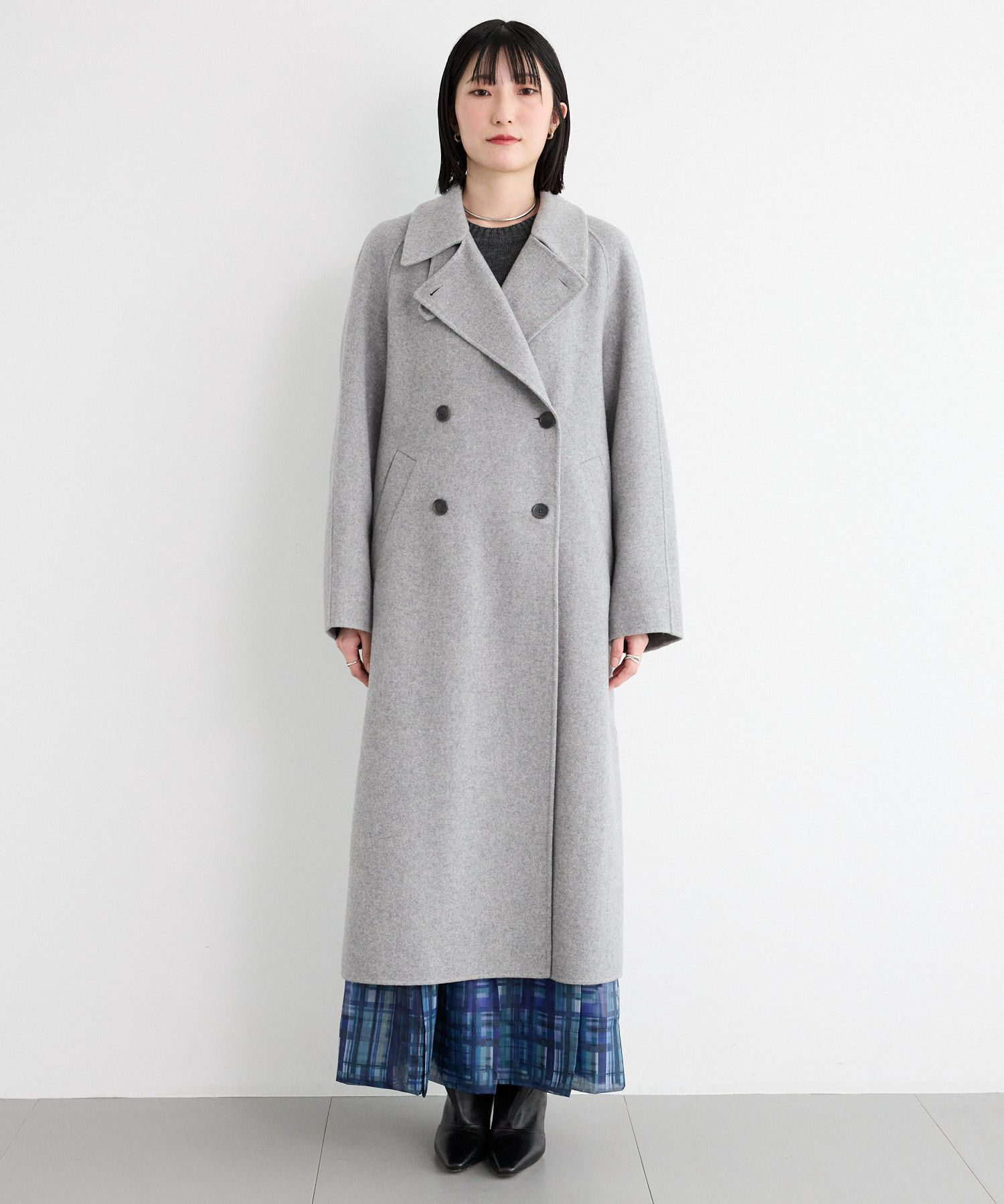 BABYLONE リバーダブルロングコート チャコール グレー タグ付き リバーダブルロングコート（ステンカラーコート）｜BABYLONE（バビロン