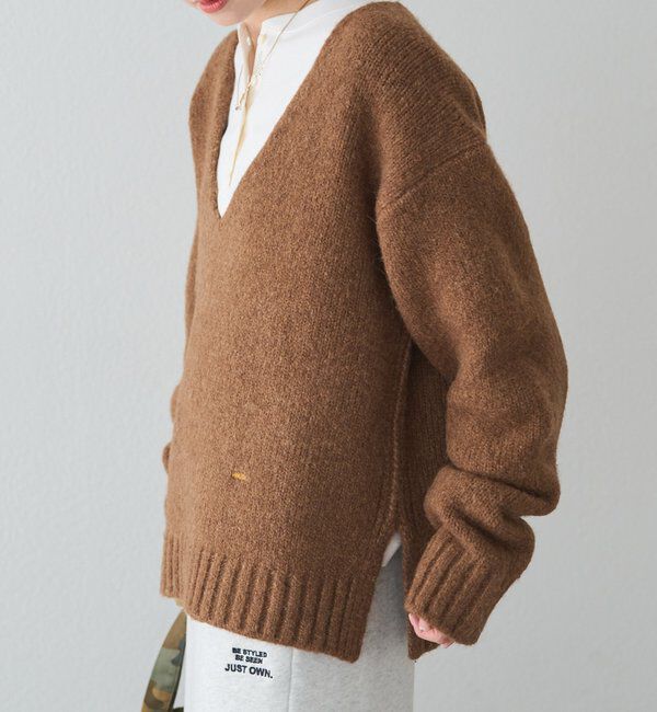  「アルパカ混深Vネックニットプルオーバー」|キャミソール|