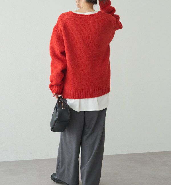  「アルパカ混深Vネックニットプルオーバー」|キャミソール|