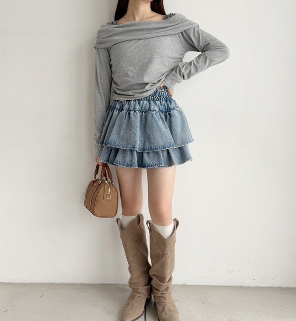  「【REVIVAL】WEB限定/セットアップ対応/ティアードミニスカート」|スカート|