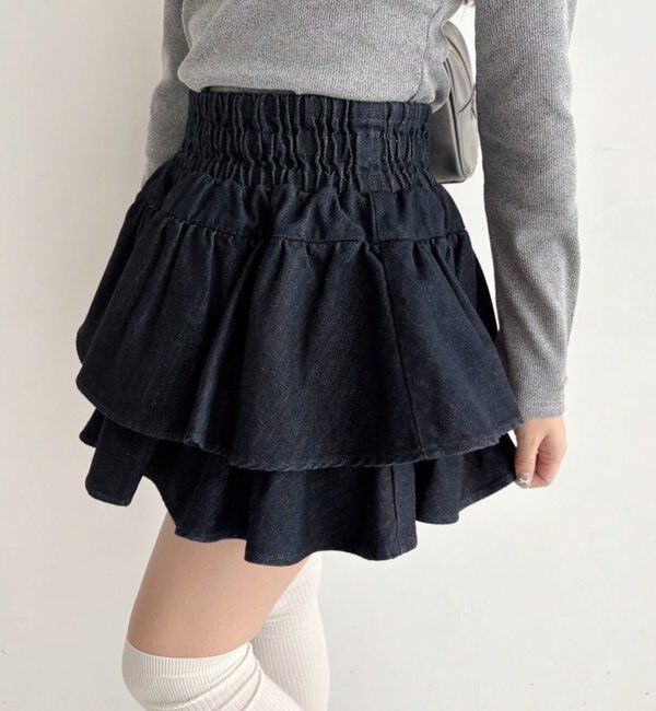  「【REVIVAL】WEB限定/セットアップ対応/ティアードミニスカート」|スカート|