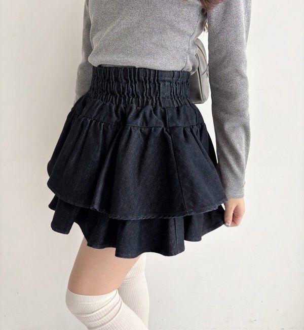  「【REVIVAL】WEB限定/セットアップ対応/ティアードミニスカート」|スカート|