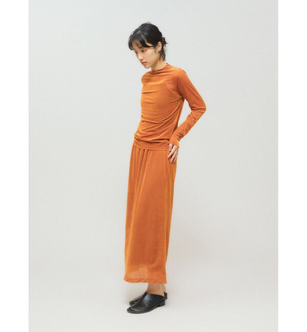 MIDIUMISOLID「MIDIUMISOLID for Ladies シアーベロアリブスカート」|スカート|