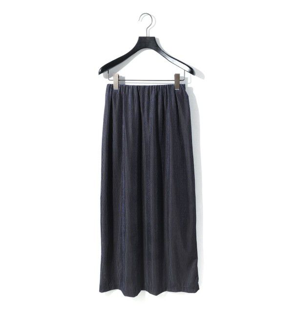 MIDIUMISOLID「MIDIUMISOLID for Ladies シアーベロアリブスカート」|スカート|ネイビー