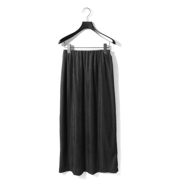 MIDIUMISOLID「MIDIUMISOLID for Ladies シアーベロアリブスカート」|スカート|ブラック