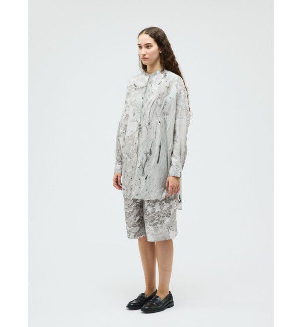 mizuiro ind「mizuiro ind マーブルプリントチュニックワンピース」|ワンピース|