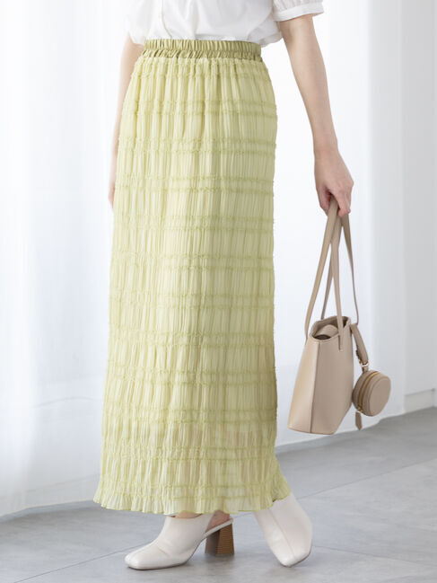 Te chichi TERRASSE「シャーリングナロースカート」|スカート|グリーン