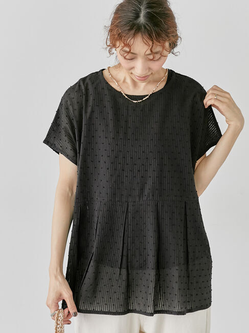 Lugnoncure「【INDIA made】ドットストライプブラウス」|シャツ・ブラウス|