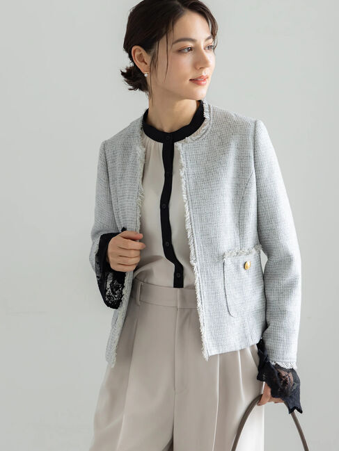 Te chichi「【セレモニーアイテム】ツイードノーカラージャケット」|その他|