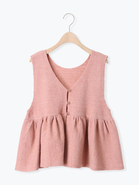 Samansa Mos2「Vネック裾フリル前後2WAYニットベスト」|ダウンベスト・ベスト|