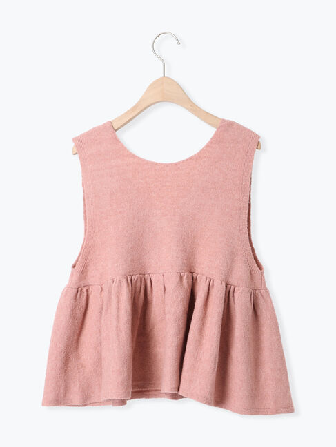 Samansa Mos2「Vネック裾フリル前後2WAYニットベスト」|ダウンベスト・ベスト|