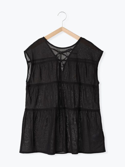 Samansa Mos2 blue「◎ティアードブラウス」|シャツ・ブラウス|