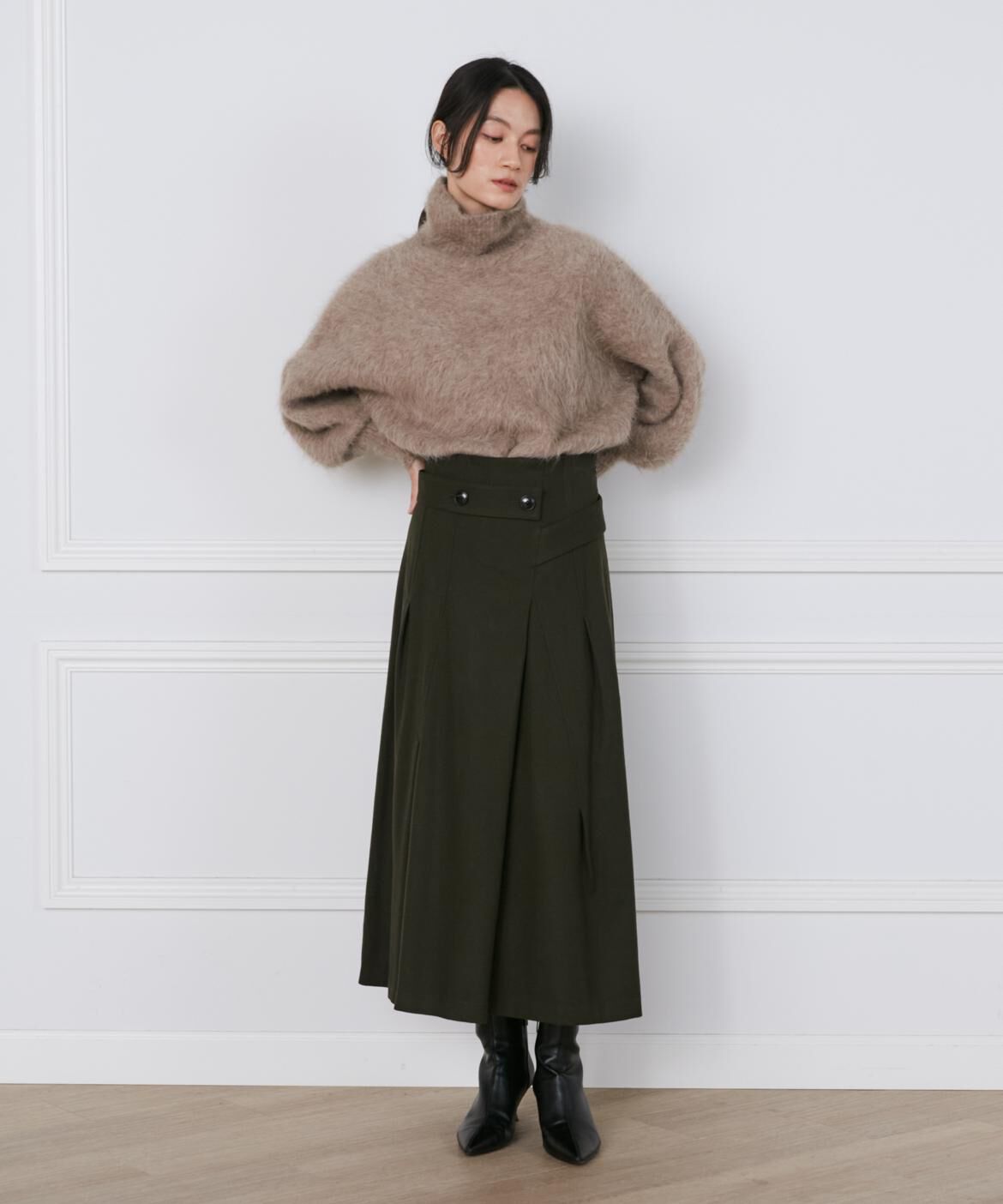 INED「フラノストレッチラップ風スカート《la veille by SUPERIOR CLOSET》」|スカート|