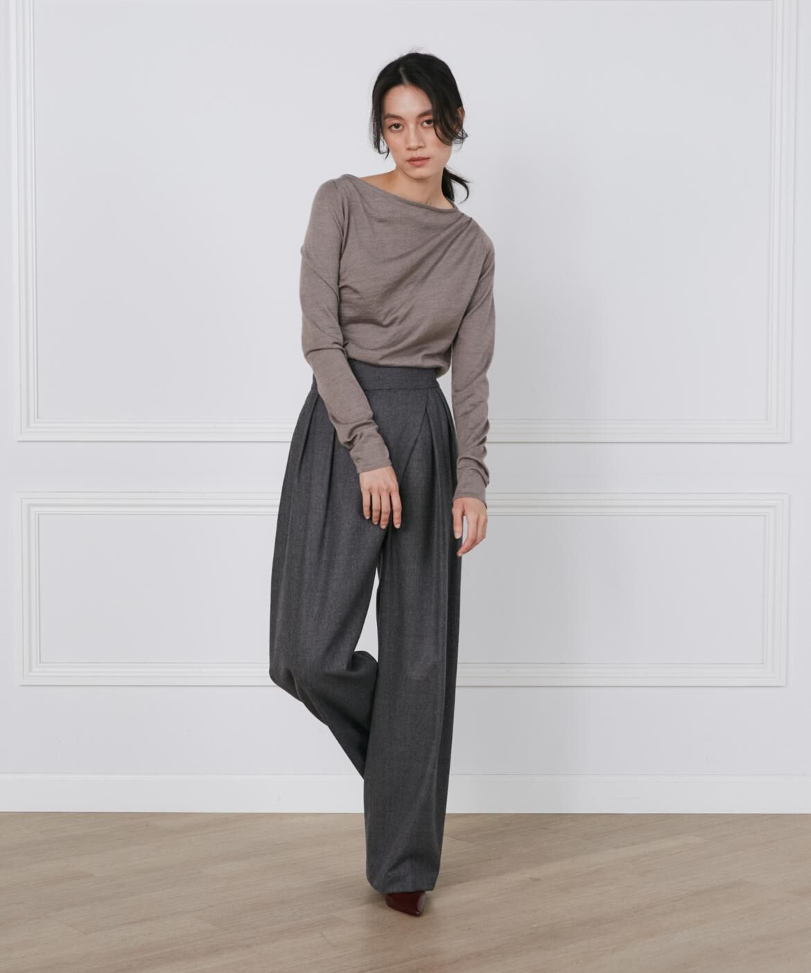 INED「ウールサキソニーラップパンツ《la veille by SUPERIOR CLOSET》」|スラックス|