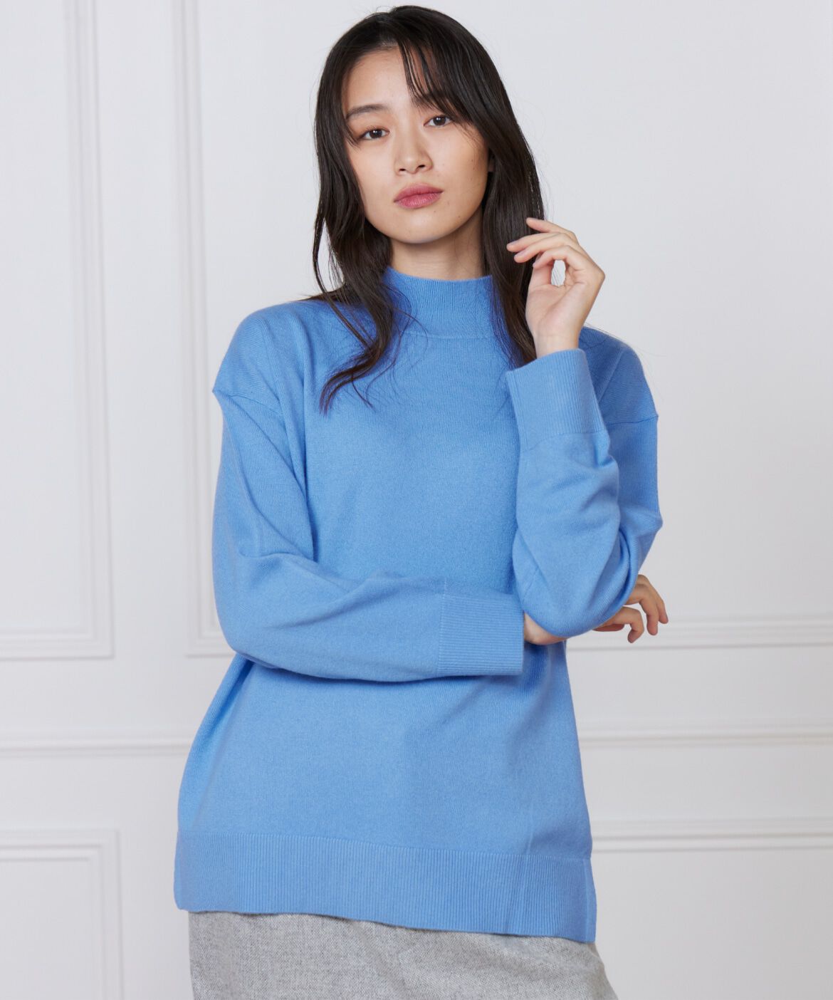 DAY by DAY it&rsquo;s international「カシミヤ混ハイネックプルオーバー《CASH5》」|ニット・セーター|ブルー1