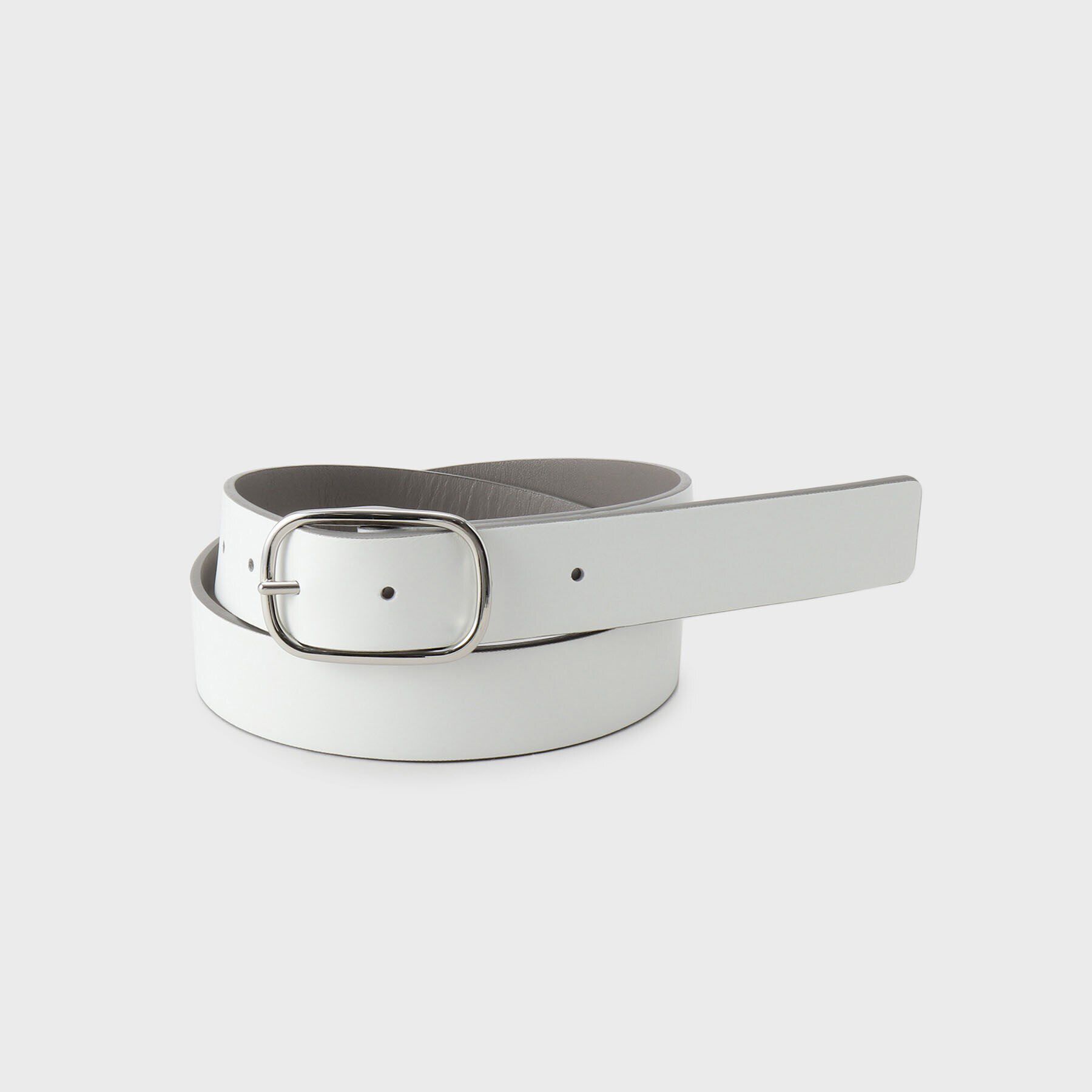 UNTITLED「【追加/本革/日本製】オーバルベルト30mm」|ベルト|オフホワイト(503