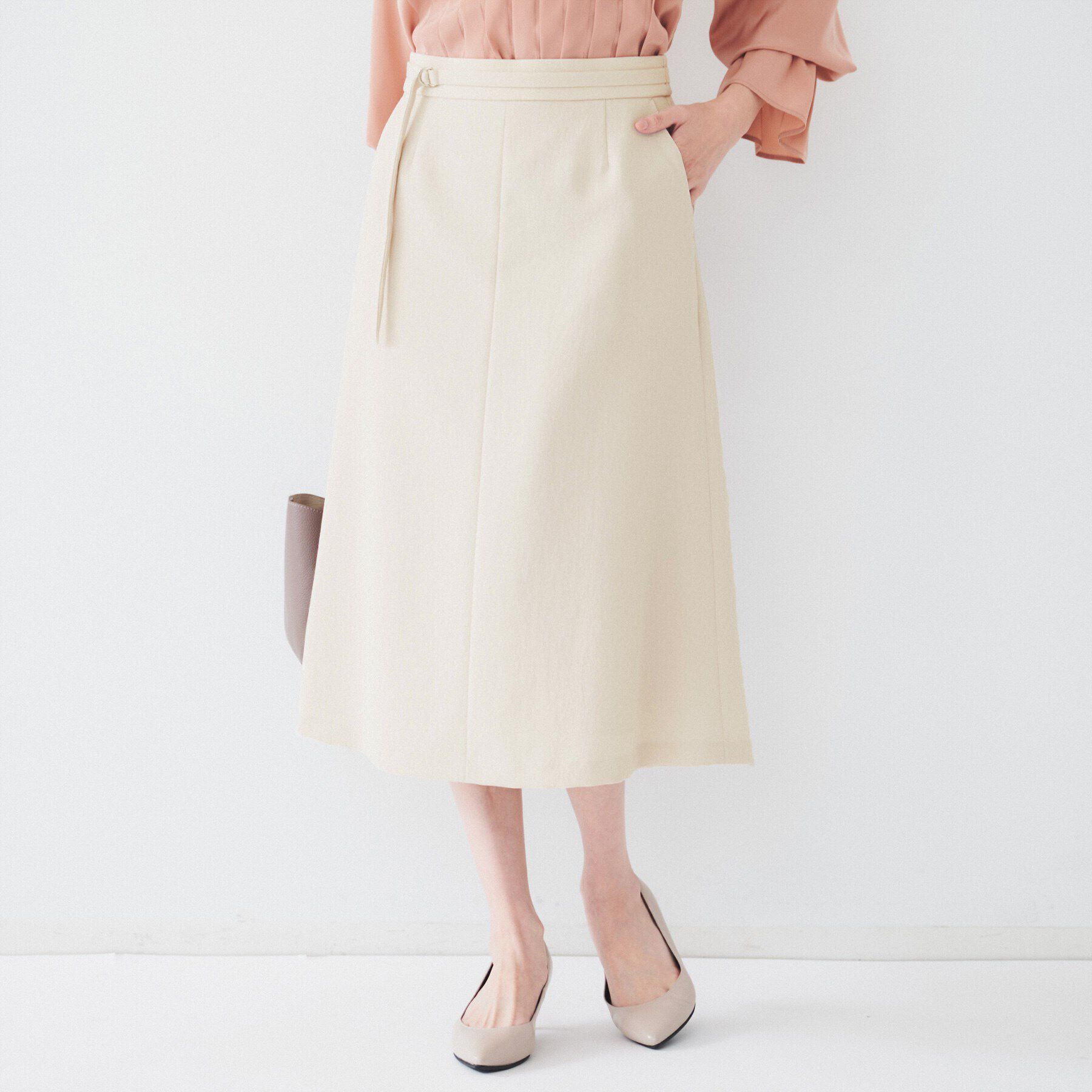 UNTITLED「【ミモレ丈/きれいめ】共ベルト付きマーメイドスカート」|スカート|