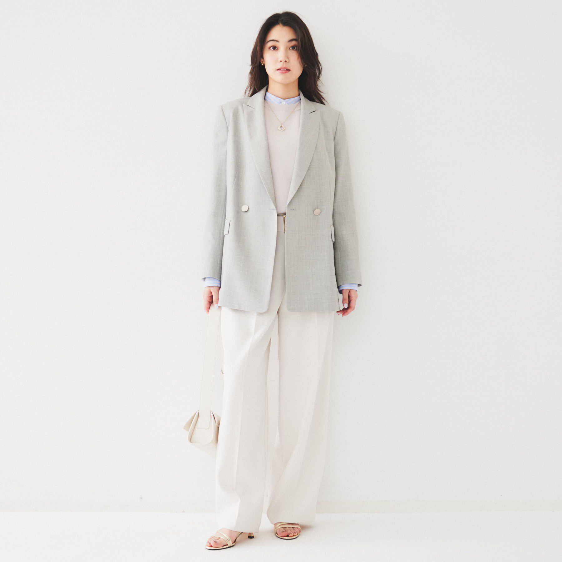 UNTITLED「【通勤/春の軽羽織り】サマーウール調 ダブルブレストジャケット」|テーラードジャケット|