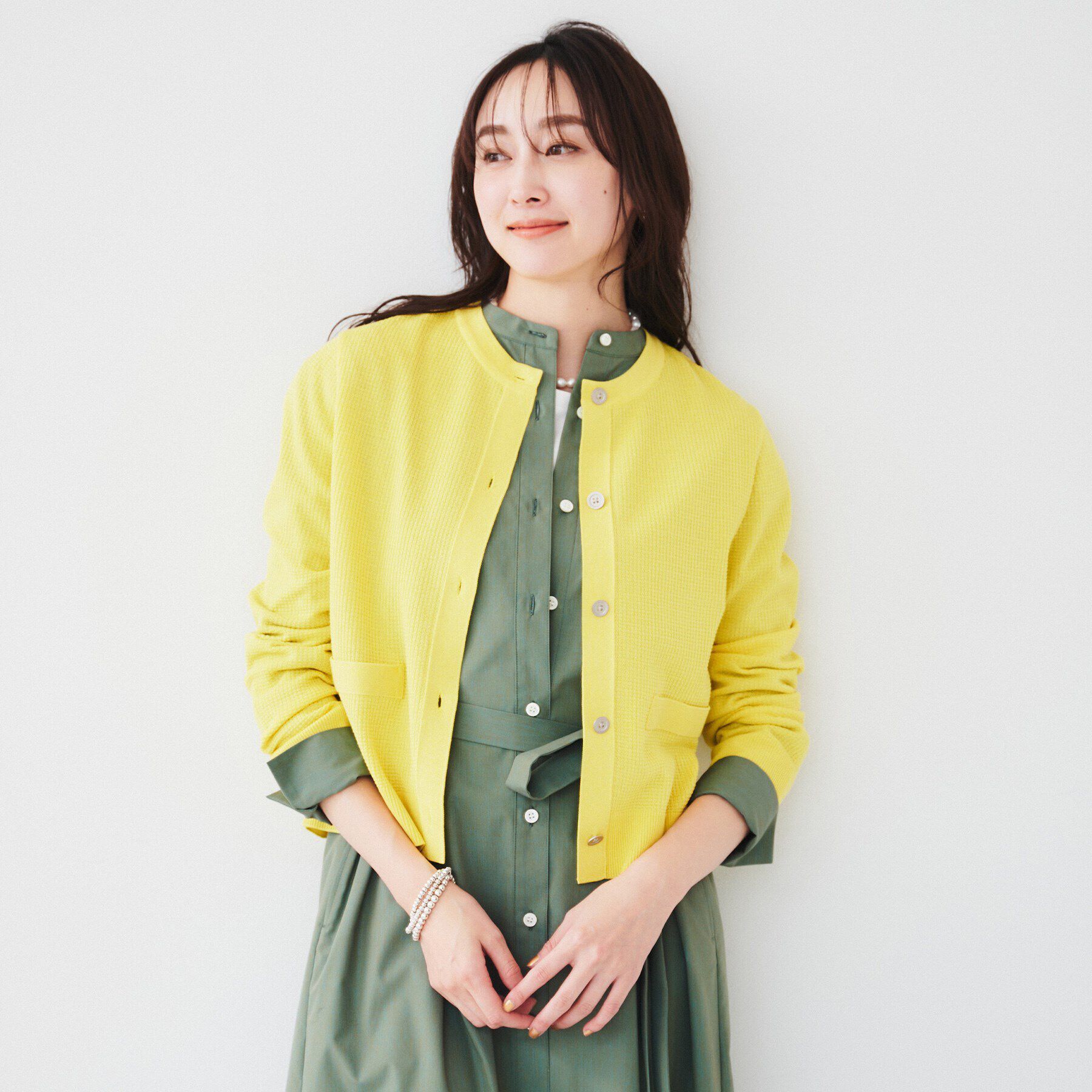 UNTITLED「【配色カラー/アンサンブル可能】キレイめ カーディガンニット」|カーディガン|