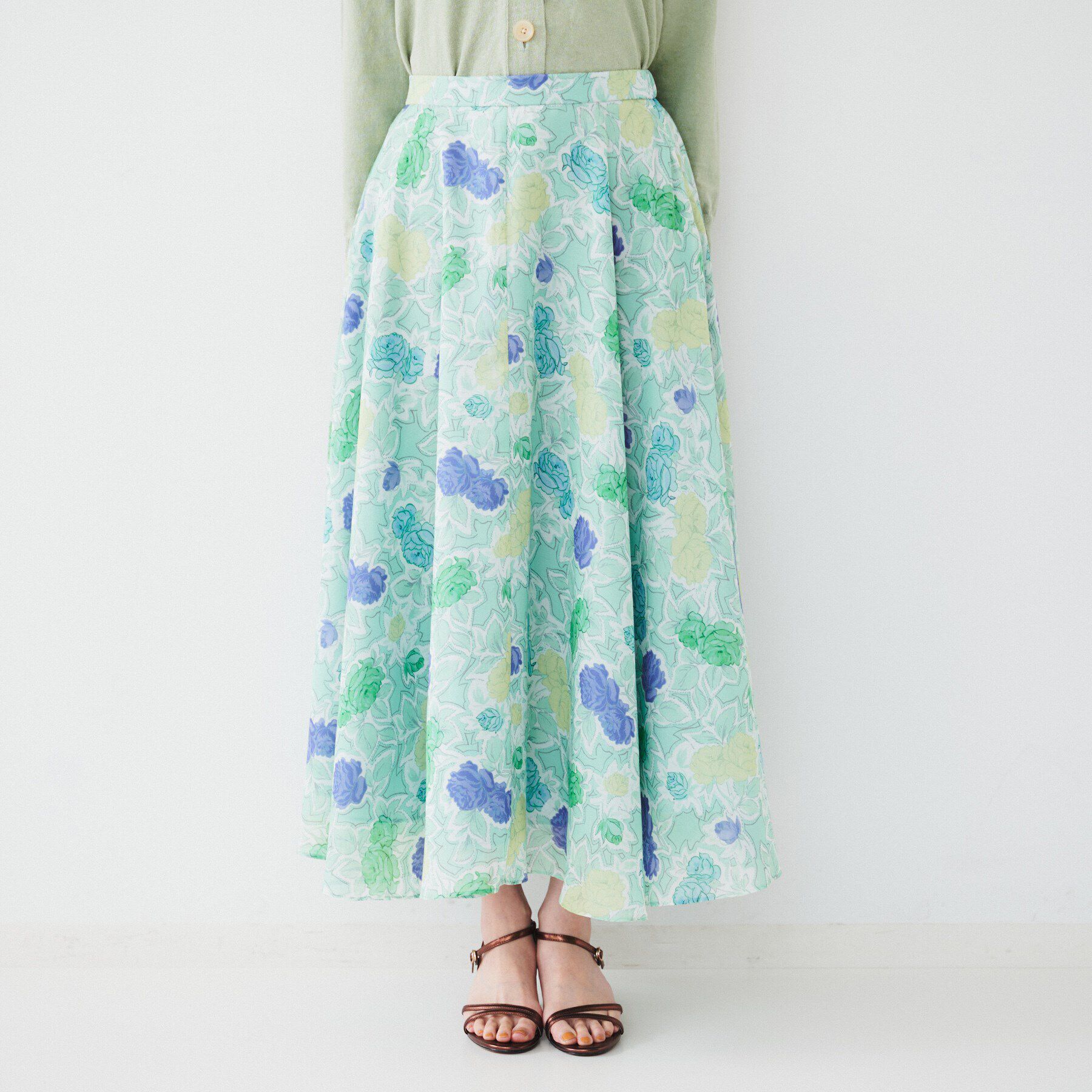 UNTITLED「【セットアップ可能】オールドフラワー プリントスカート」|スカート|