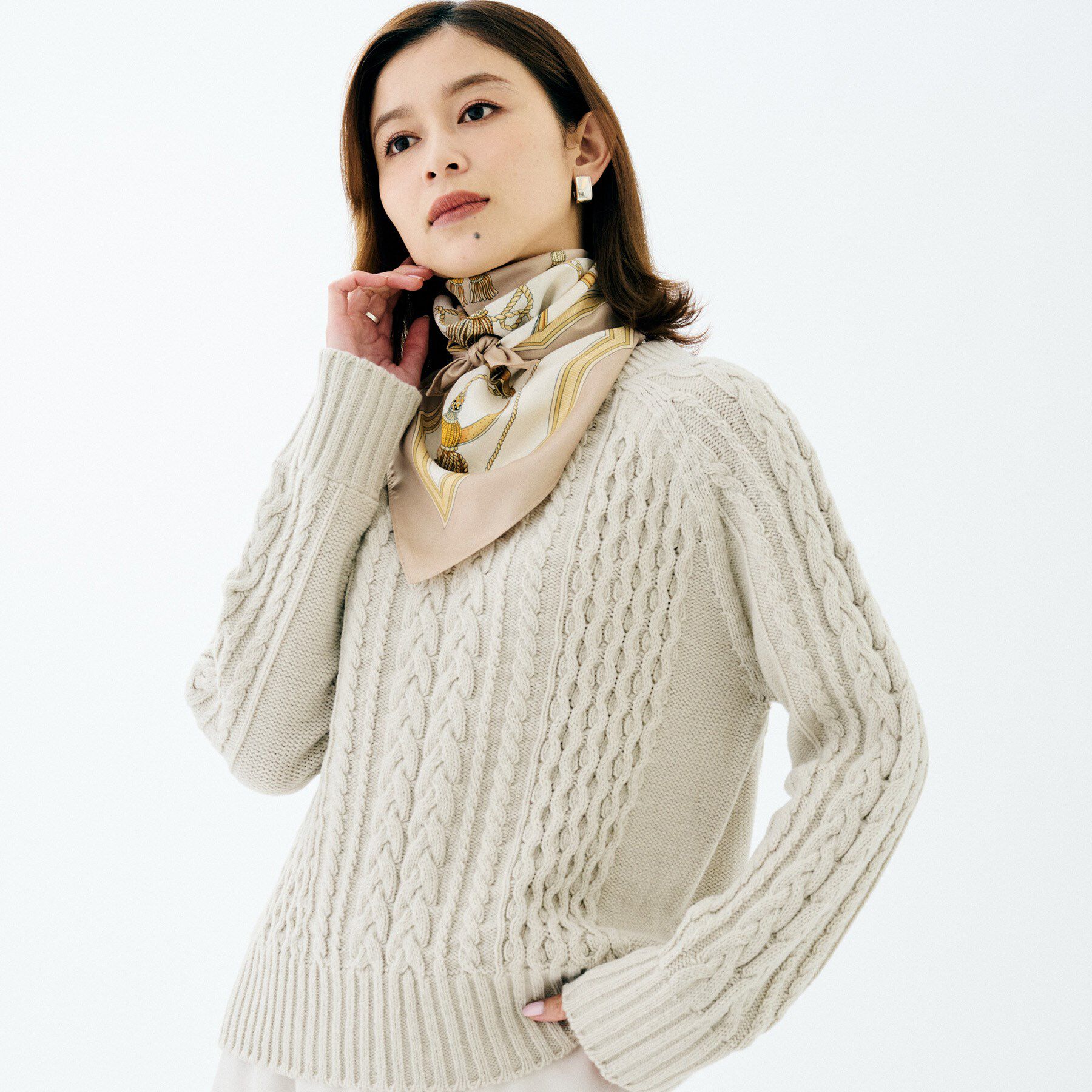 UNTITLED「リバータッセルプリントスカーフ」|バンダナ・スカーフ|