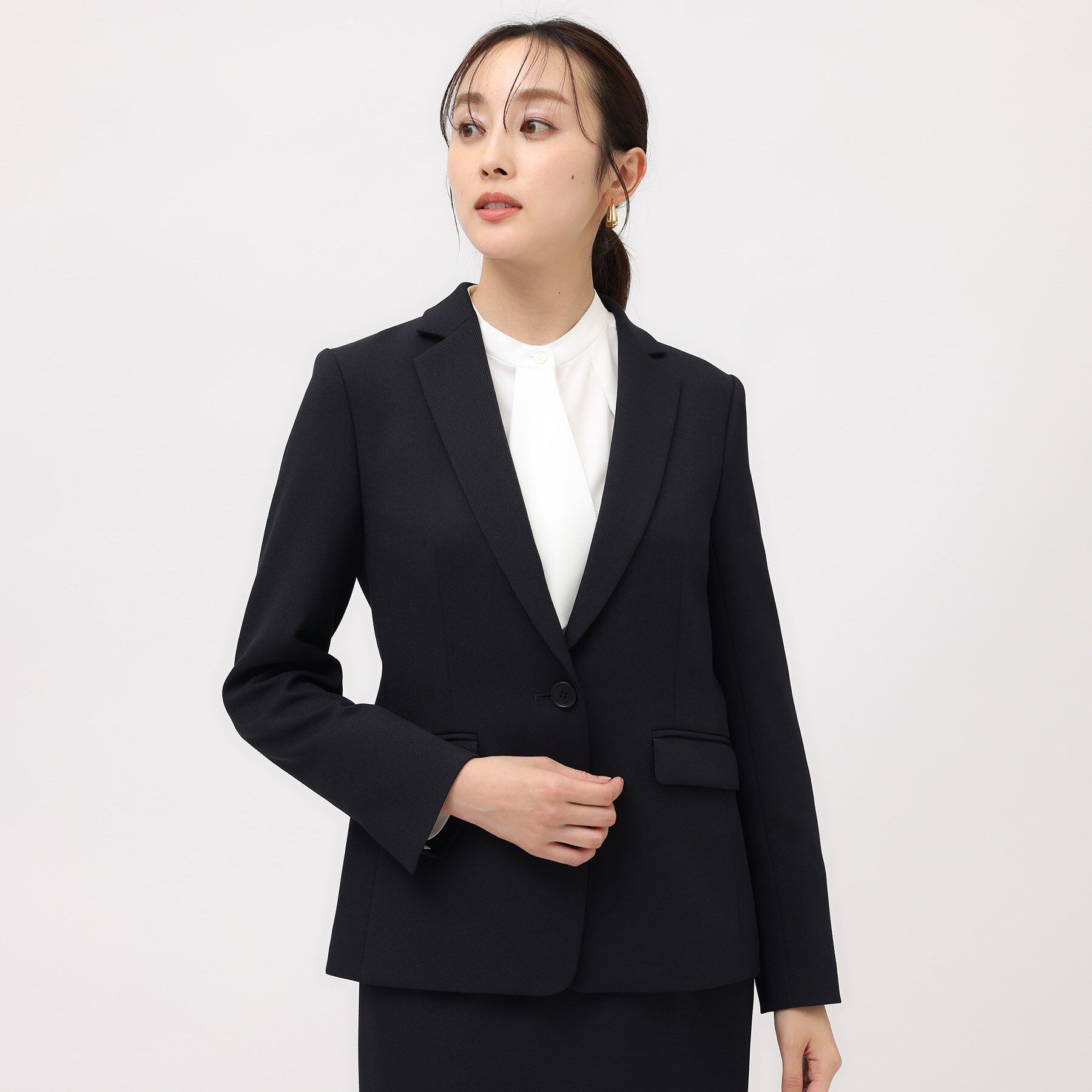 UNTITLED「【通勤スーツ／入卒／セレモニー】ウーステッドカルゼ テーラードジャケット」|テーラードジャケット|ネイビー(094)