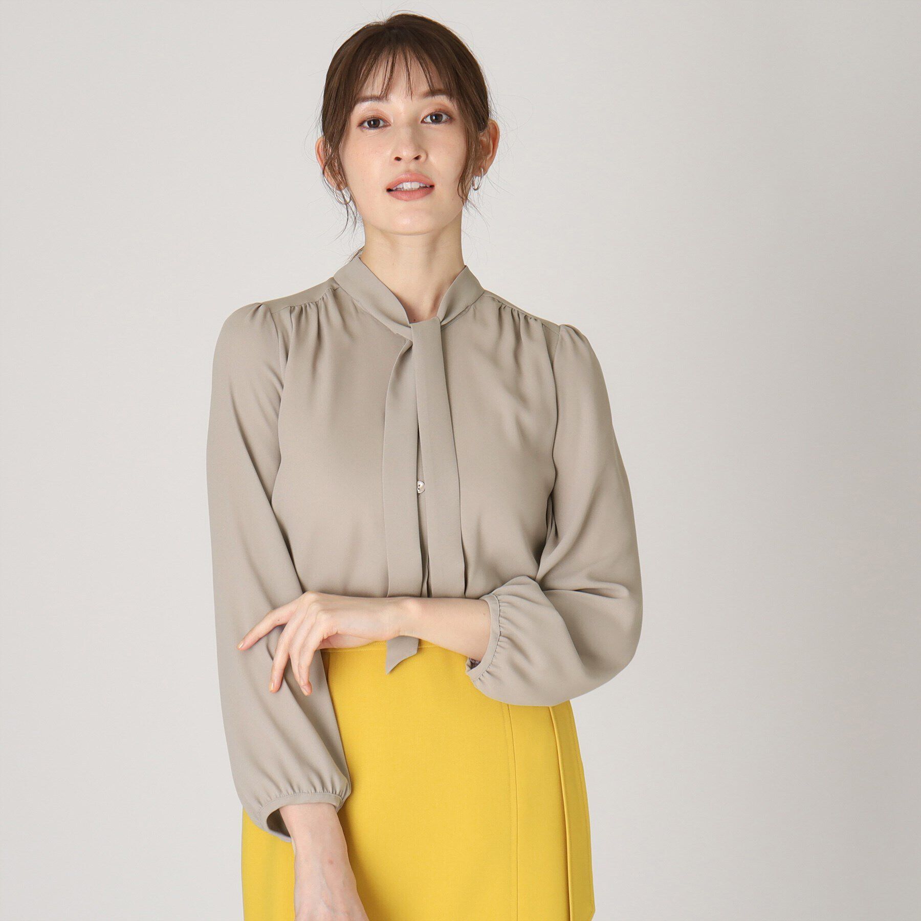 COUP DE CHANCE「【洗える／日本製】女性らしい細ボウタイブラウス」|シャツ・ブラウス|