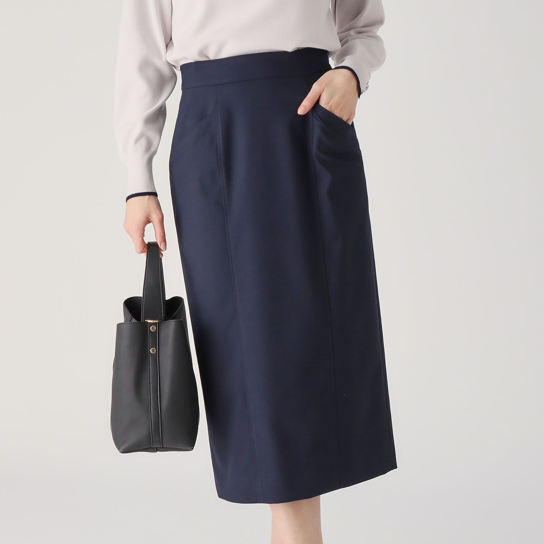 COUP DE CHANCE「【洗える／日本製】ナロータイトスカート」|スカート|ネイビー(094)