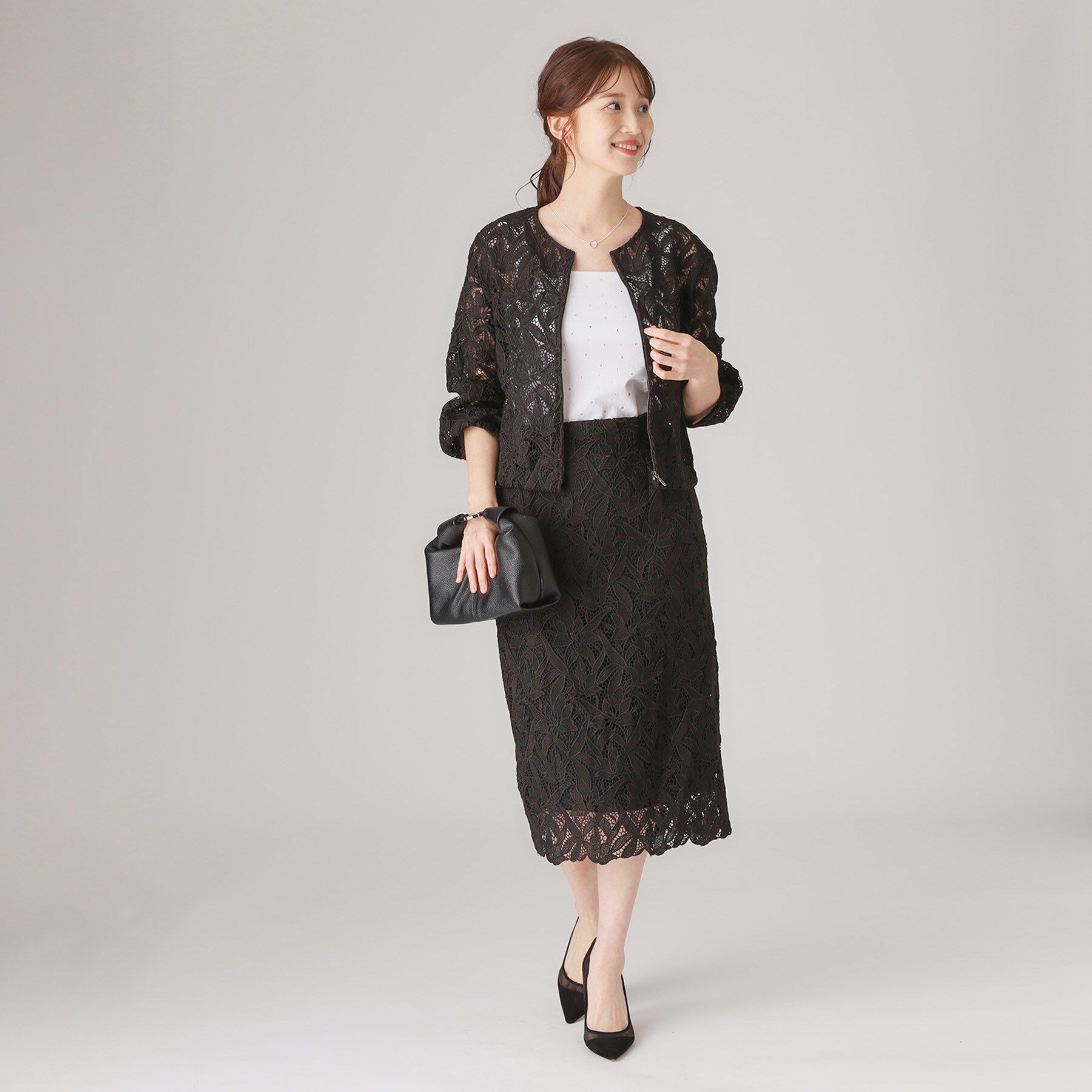 COUP DE CHANCE「【レース／セットアップ可】ストレートシルエットのスカート」|スカート|