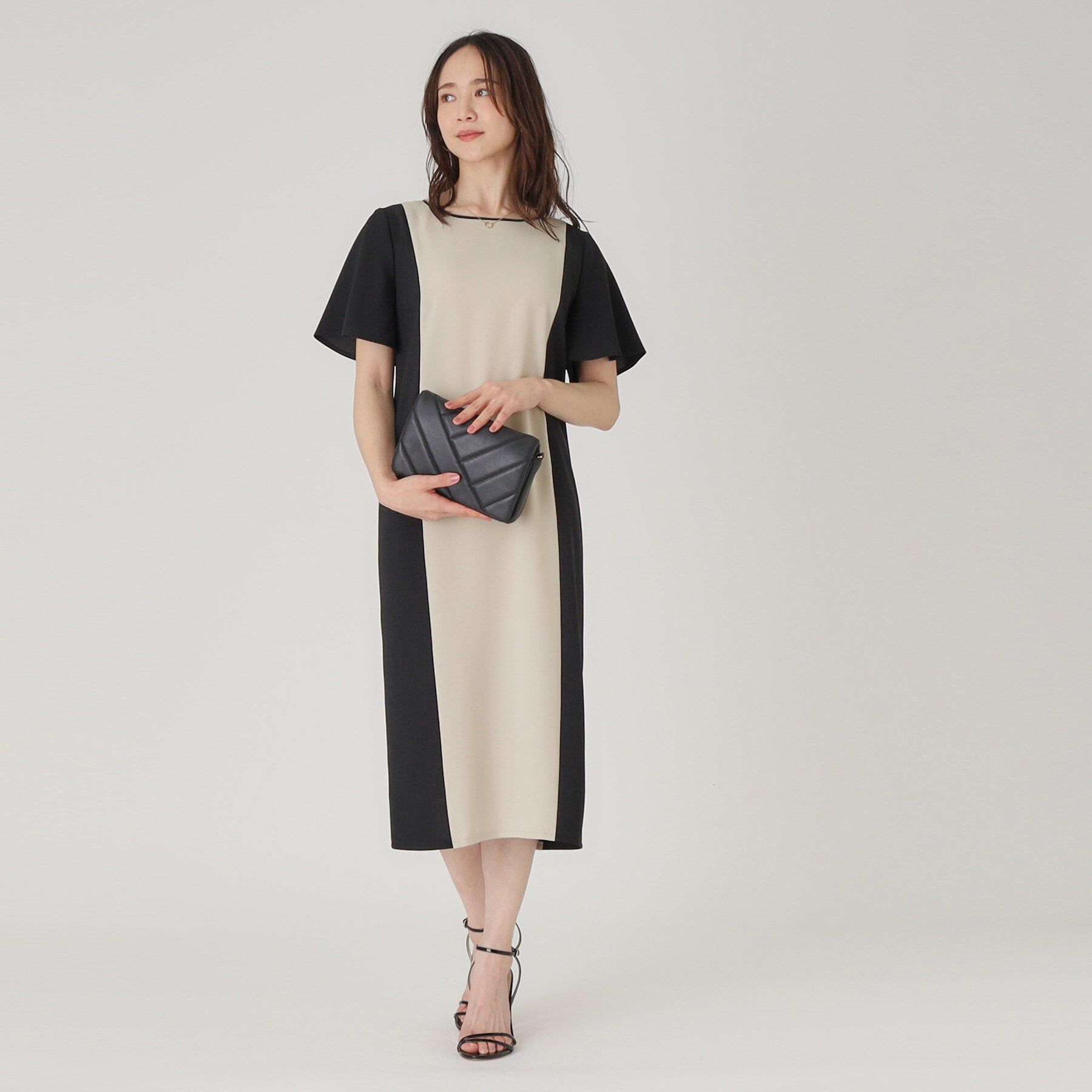 COUP DE CHANCE「【洗える／日本製】配色デザインワンピース」|ワンピース|