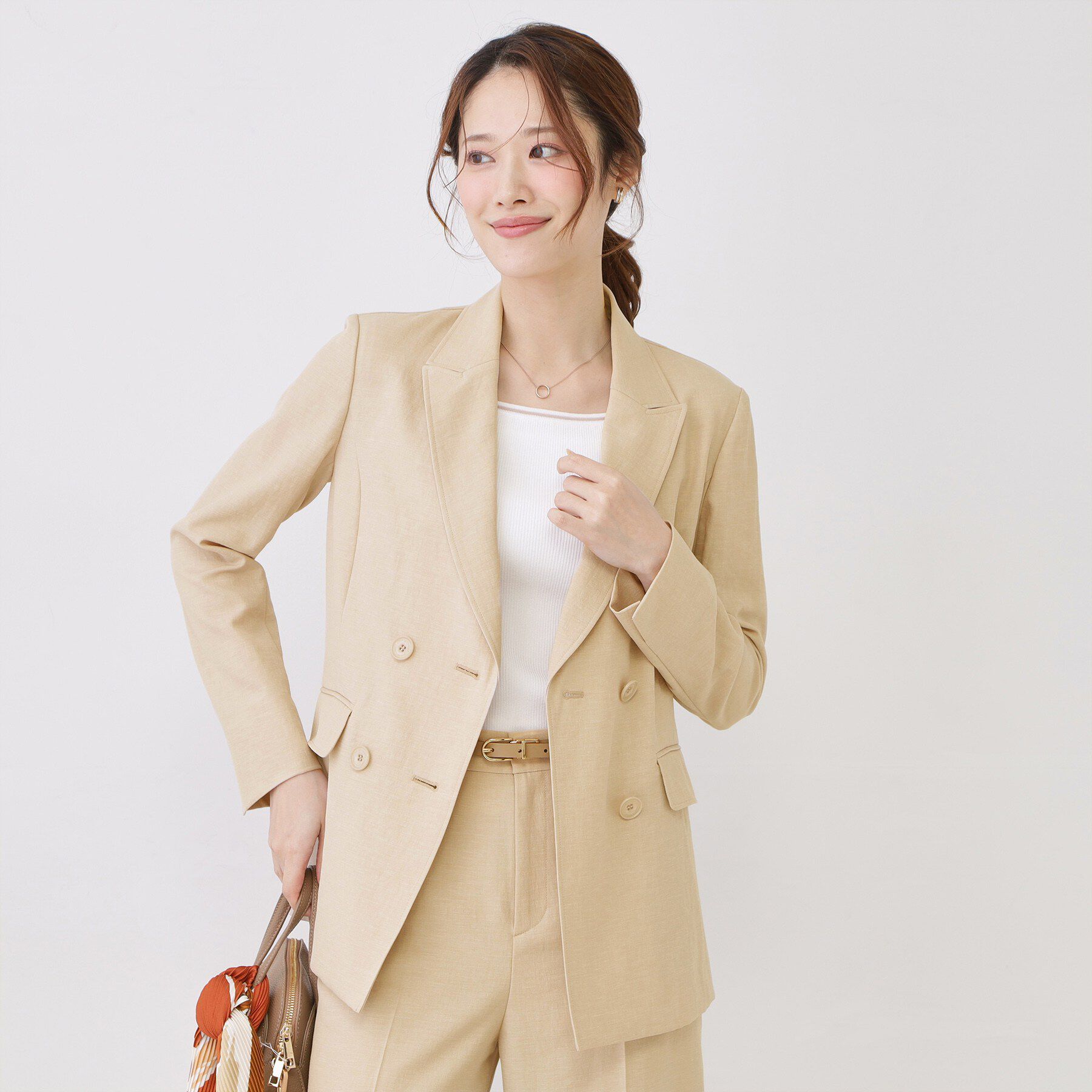 COUP DE CHANCE「【手洗い可／日本製／裏地無し／清涼感／セットアップ可】ダブルジャケット」|テーラードジャケット|