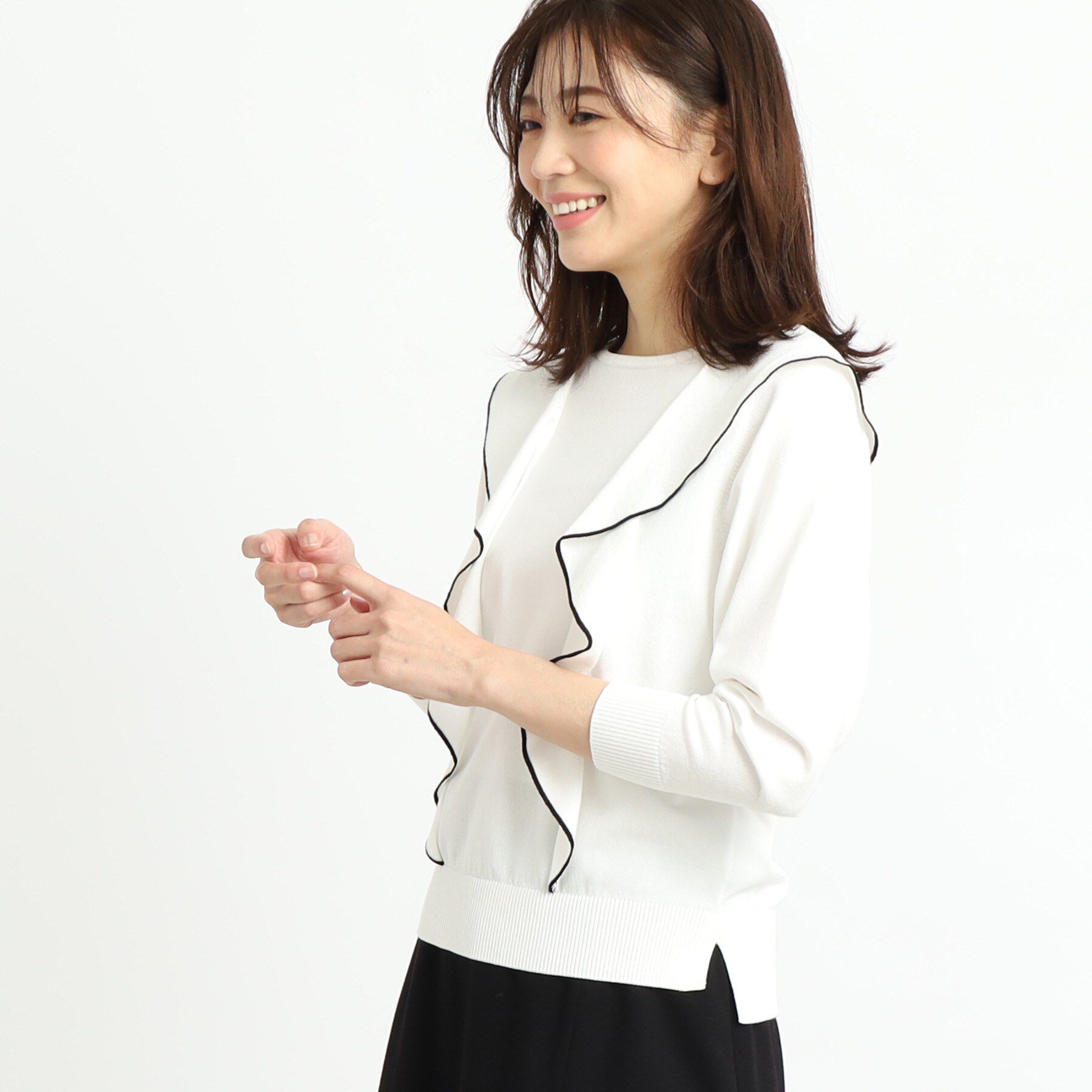 Reflect「ラッフルフリルプルオーバーニット」|ニット・セーター|