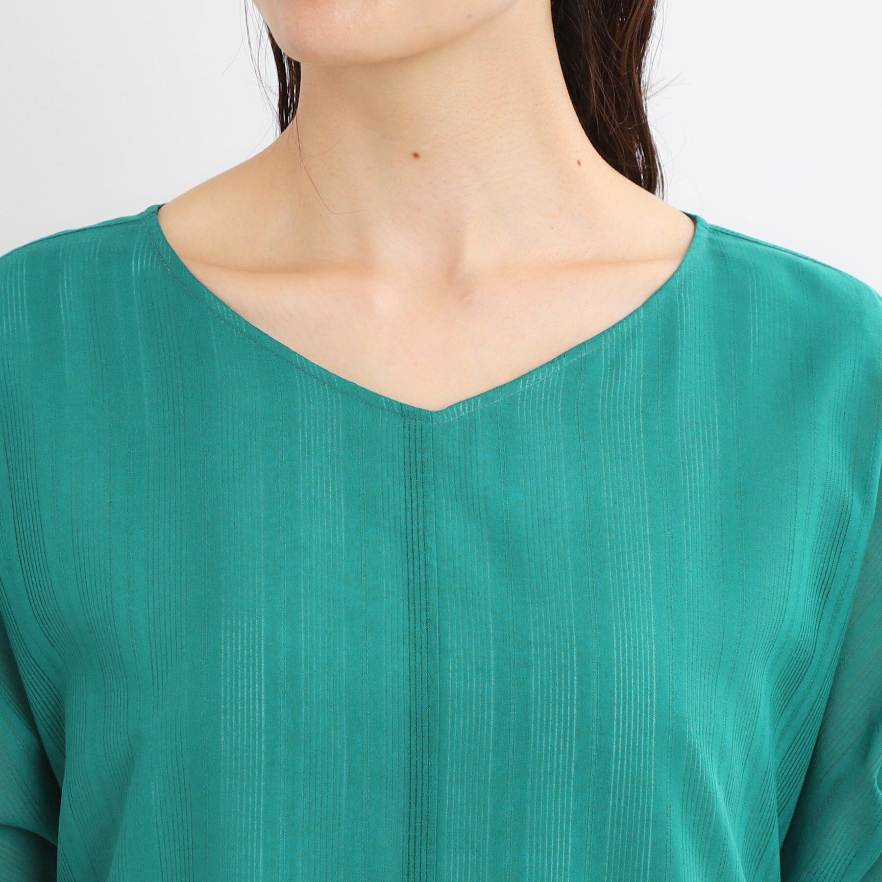 Reflect「【夏SALE／一枚で決まる◎／手洗い可】シアーストライプソフトAラインワンピース」|ワンピース|