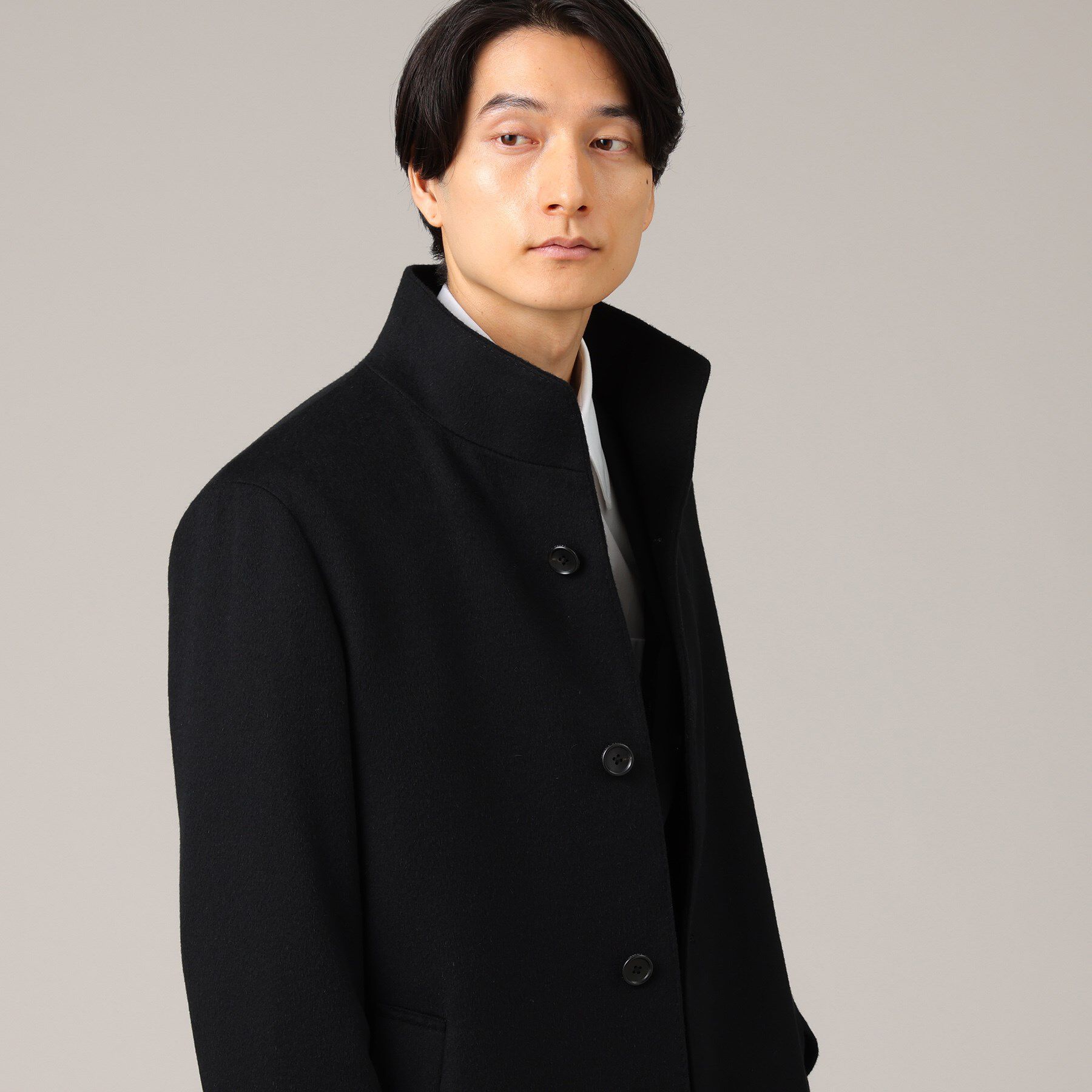 TAKEO KIKUCHI「【ウールカシミヤブレンド】ビーバー調 スタンドカラー コート」|その他|