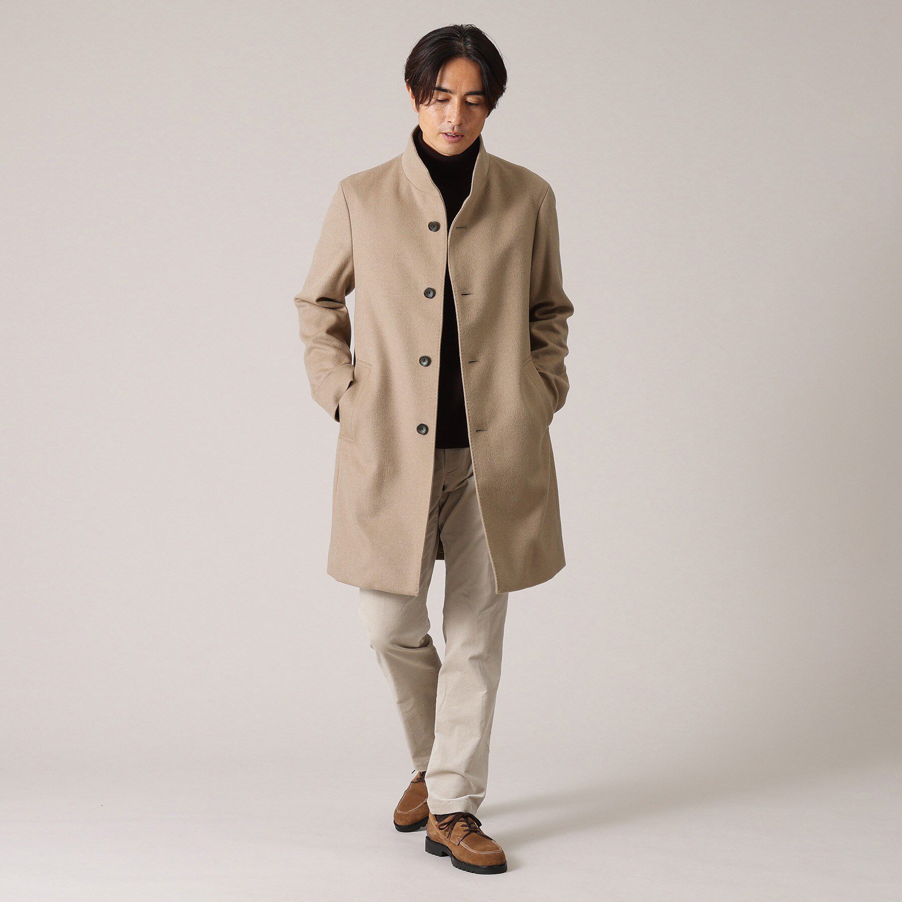 TAKEO KIKUCHI「【ウールカシミヤブレンド】ビーバー調 スタンドカラー コート」|その他|