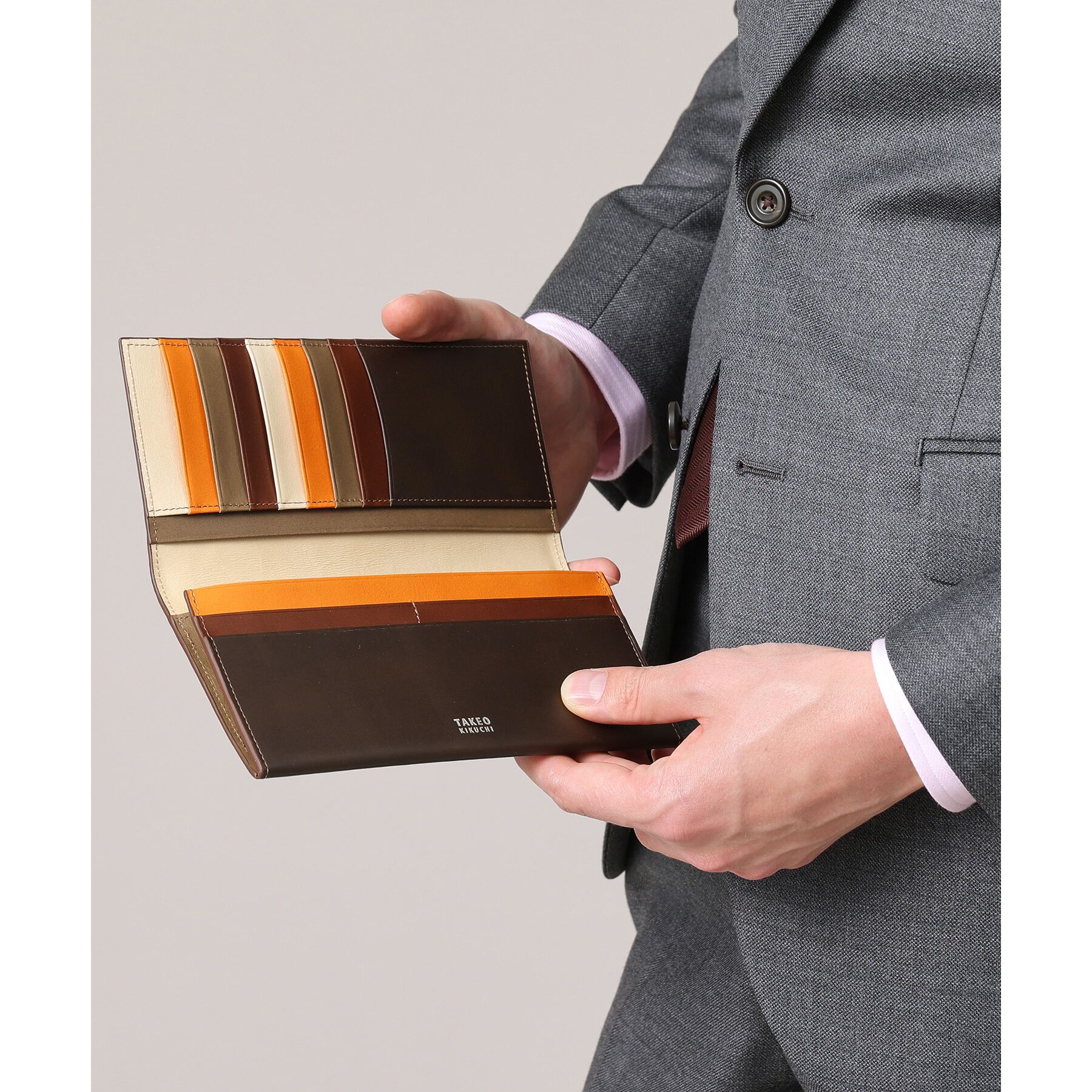 TAKEO KIKUCHI「アンティーク調レザー 2つ折り長財布」|財布|