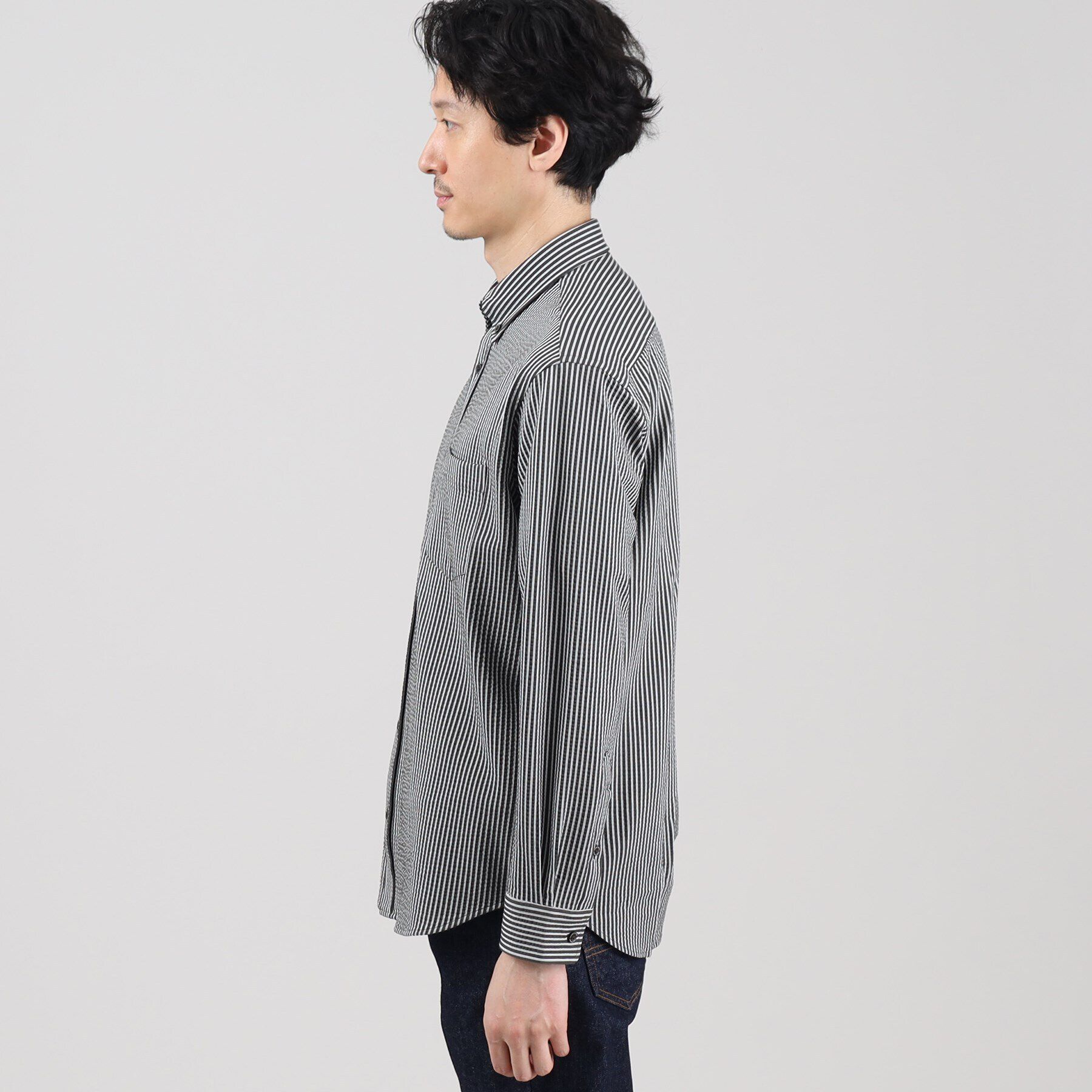 TAKEO KIKUCHI「【抗菌防臭/シーズンレス】シアサッカー ジャージシャツ」|シャツ・ブラウス|